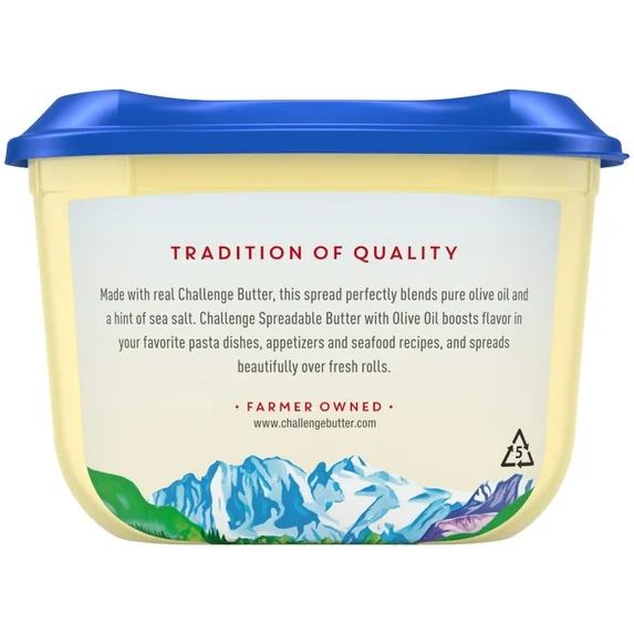 Challenge Butter, Sea Salted, Spreadable Butter with Olive Oil 13 oz Tub - Image 4