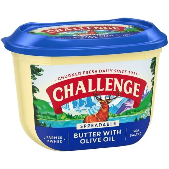 Challenge Butter, Sea Salted, Spreadable Butter with Olive Oil 13 oz Tub - Image 2
