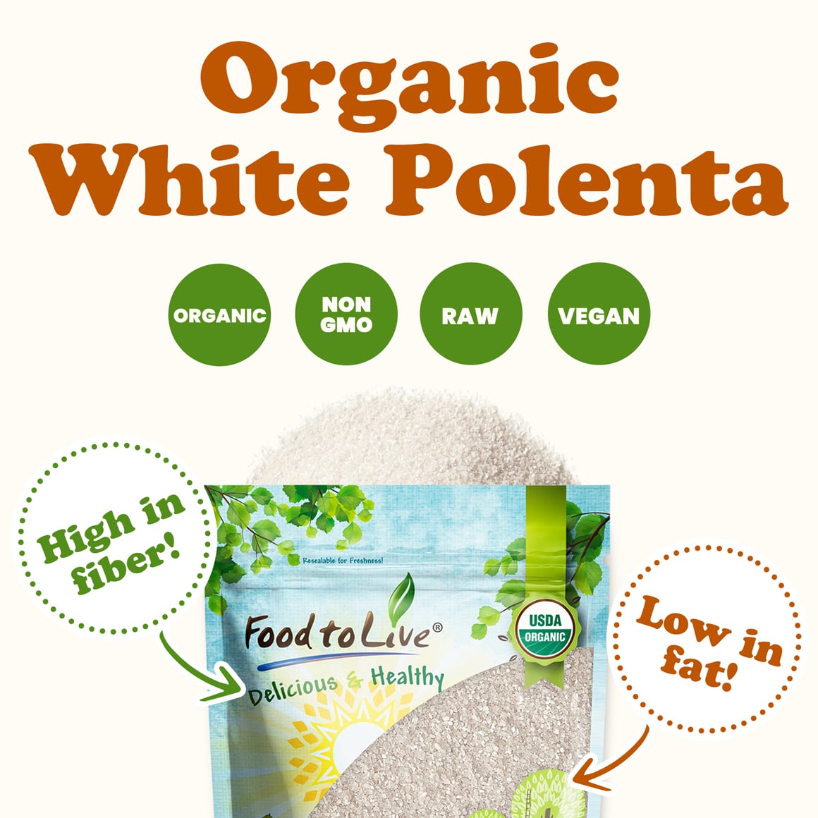 Organic White Polenta - Image 2