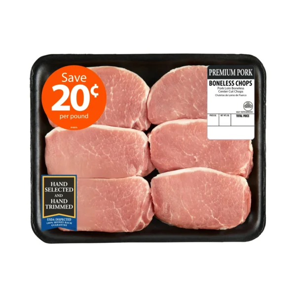 Pork Center Cut Loin Chops Boneless Family Pack, 2.0 - 3.8 lb Tray