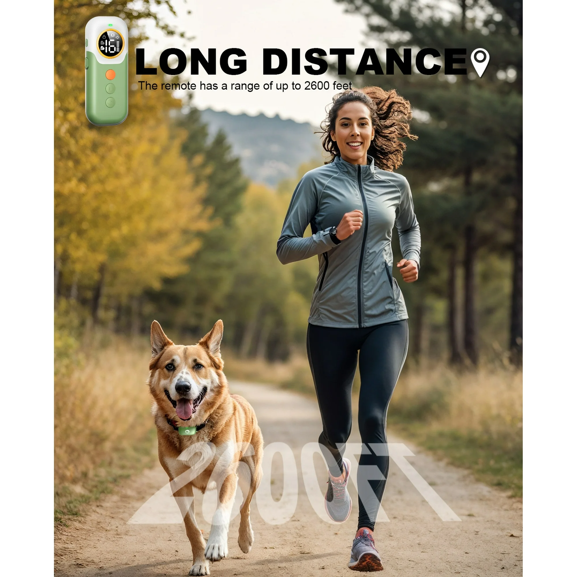 Heaflex Dog Training Collar Remote 2400FT Electric Rechargeable IP67 Waterproof Collars Dogs (Green) - Image 5