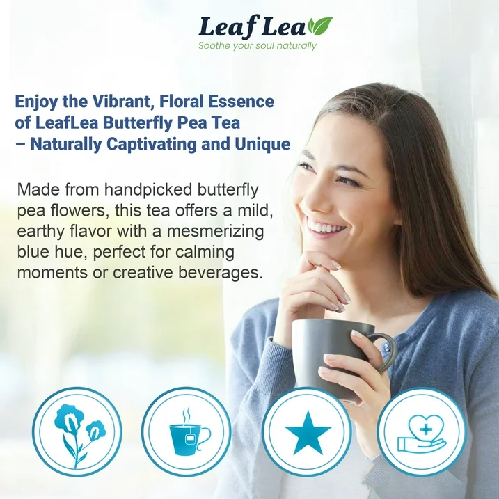 LeafLea 40 Butterfly Pea Flower Tea Bags - Image 5