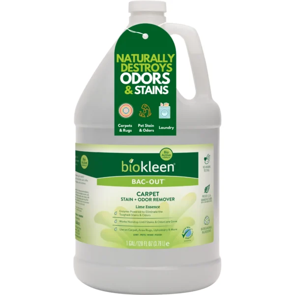 Biokleen Bac-Out Enzymatic Odor & Stain Remover for Pet Stains, Urine, Laundry, Diapers, Wine, Carpet, 128oz