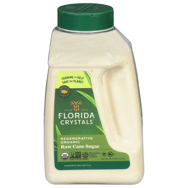 Florida Crystals Regenerative Organic Raw Cane Sugar, 48 oz Jug