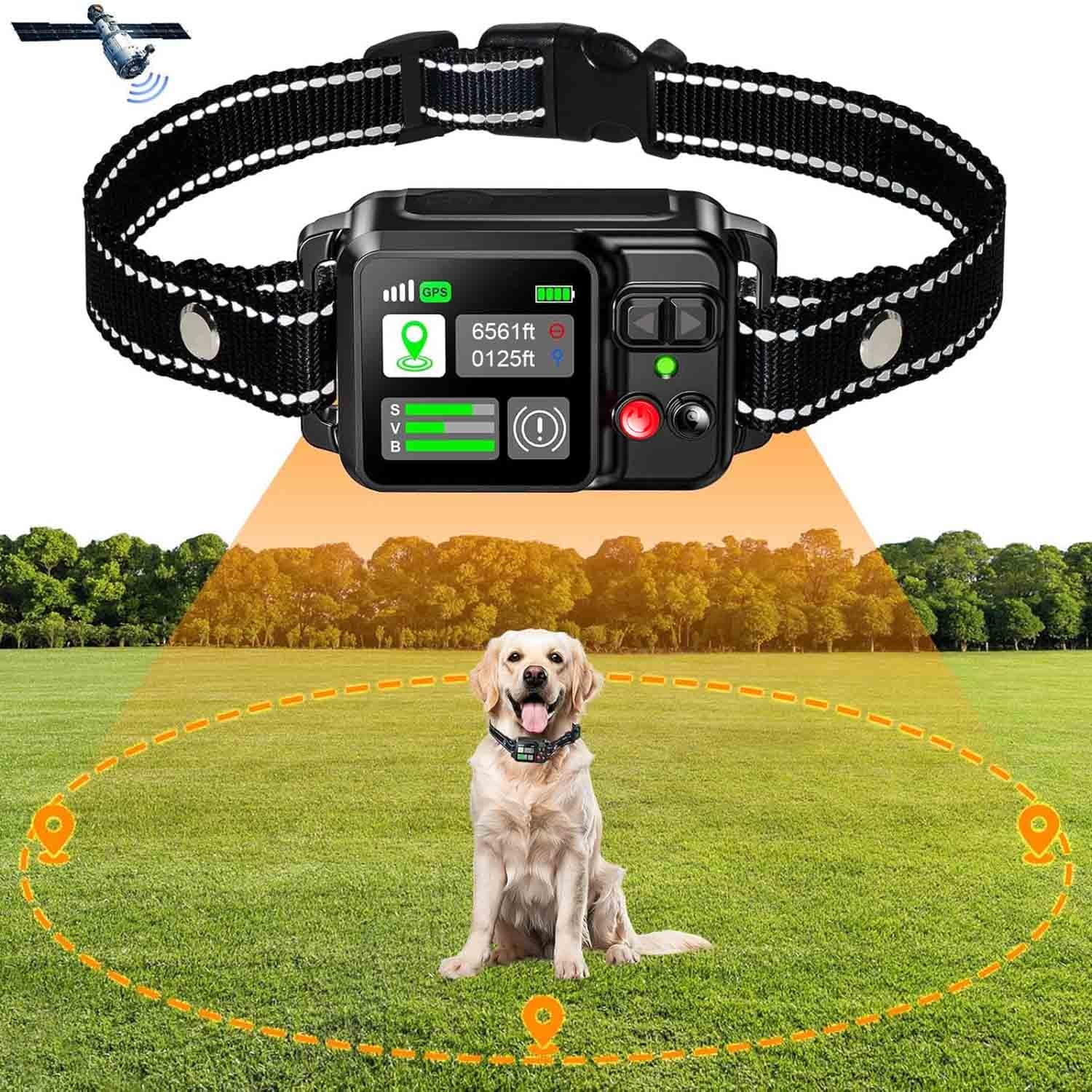 GPS Wireless Dog Fence System, CICPAP Electric Dog Collar Fence with Satellite GPS