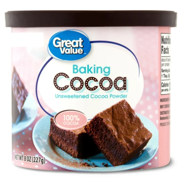 Great Value Baking Unsweetened Cocoa Powder, 8 oz, Tub