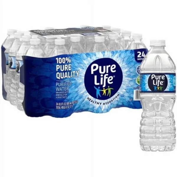 New Nestleee Pure Life Purified Water, 16.9 oz Bottle, 24/Carton,Each