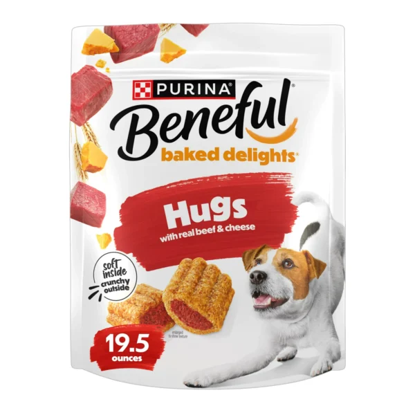 Purina Beneful Baked Delights Hugs With Real Beef and Cheese Oven Baked Dog Treats