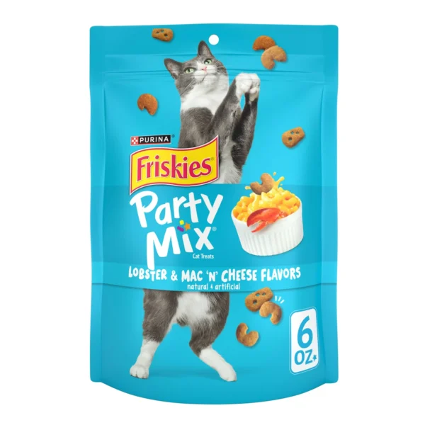 Purina Friskies Party Mix Cat Treats, Lobster and Mac 'N' Cheese, 6 oz Bag