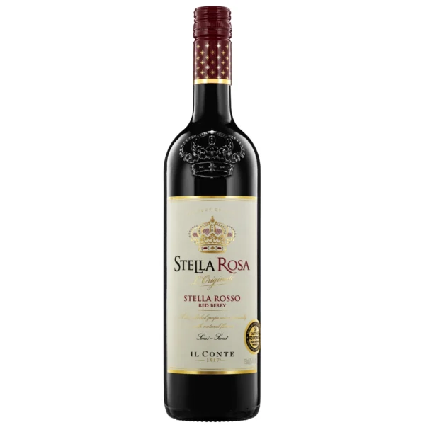 Stella Rosa Rosso Red Berry Semi-Sweet Red Wine, 750ml Glass Bottle, Piedmont, Italy