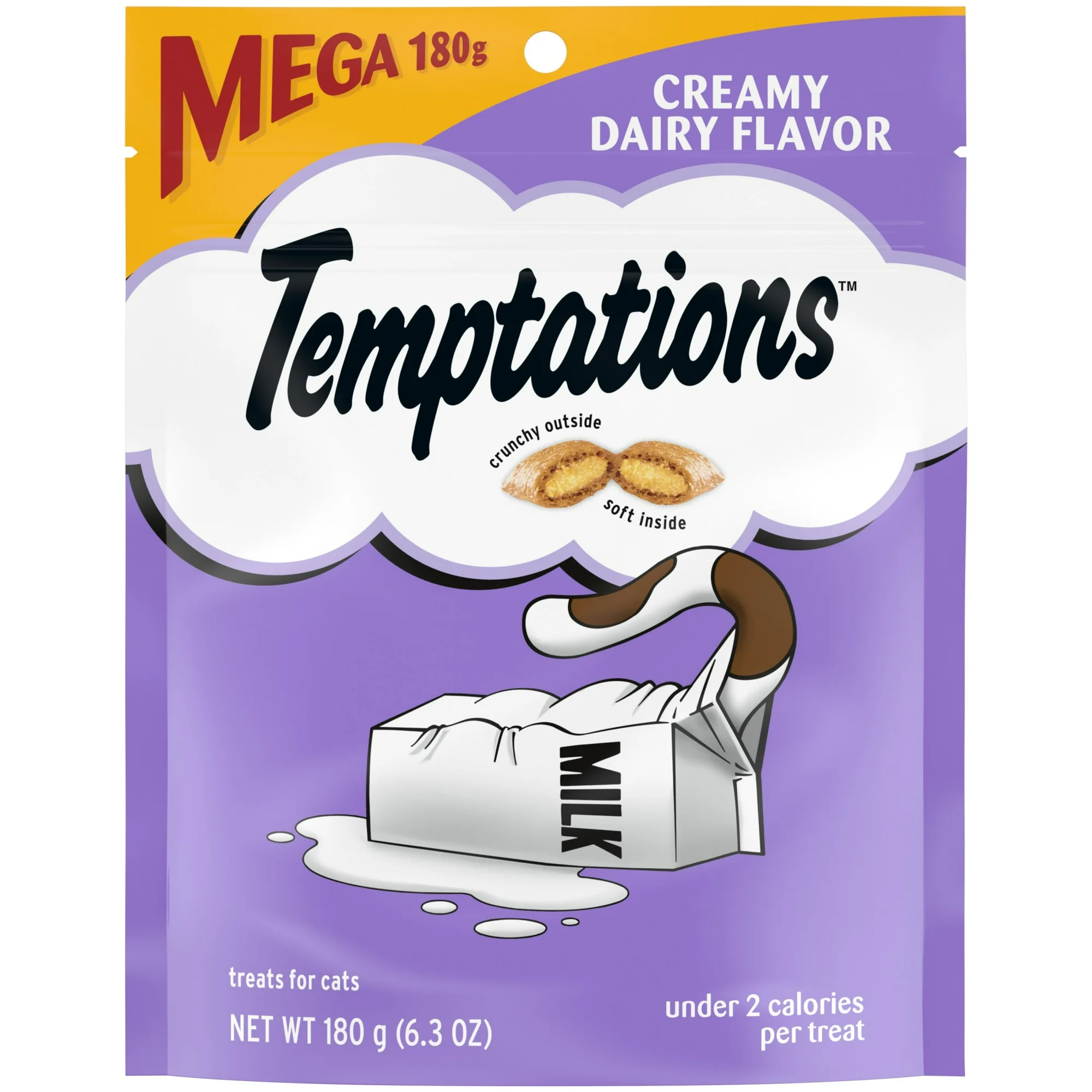 Temptations Classic Creamy Dairy Flavor Crunchy And Soft Treats For Cats, 6.3 Oz Pouch