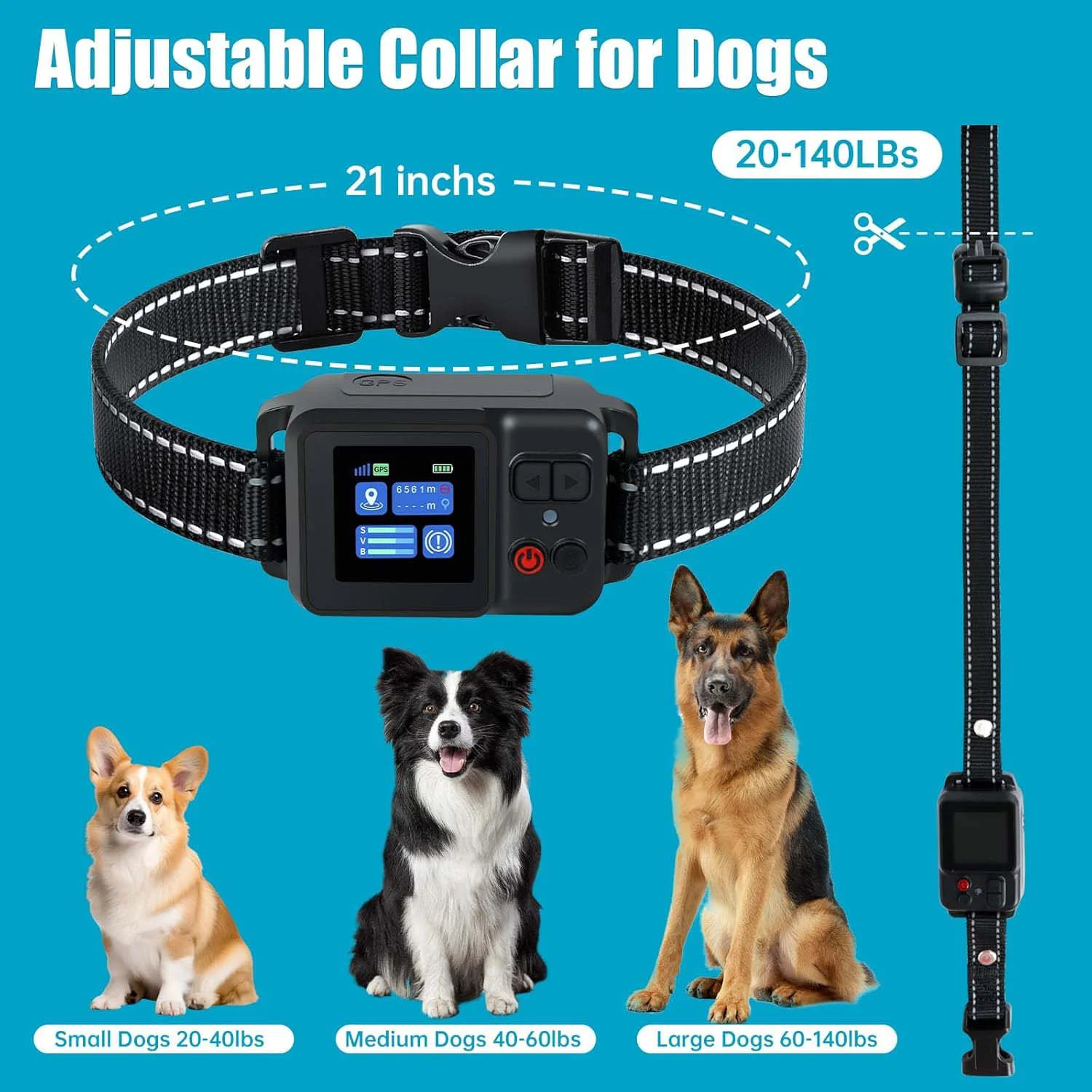 GPS Wireless Dog Fence System, CICPAP Electric Dog Collar Fence with Satellite GPS - Image 4