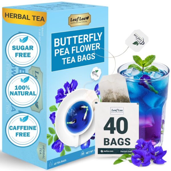 LeafLea 40 Butterfly Pea Flower Tea Bags