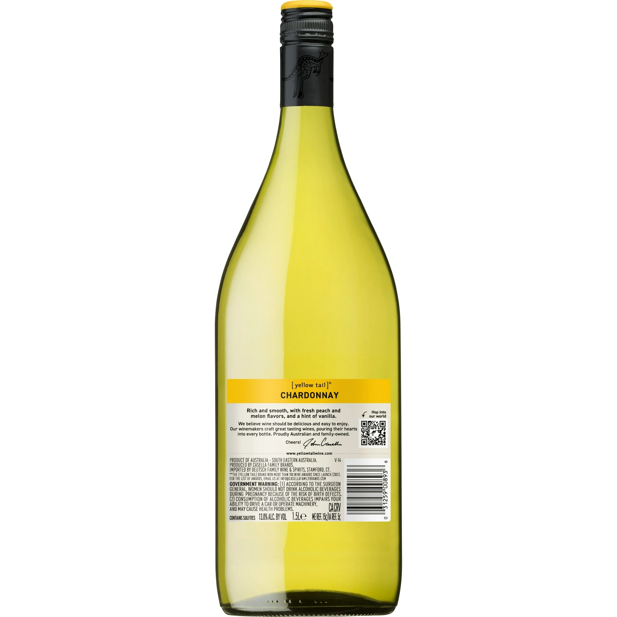 Yellow Tail Chardonnay Australia White Wine, 1.5 L Bottle, 13% ABV - Image 2