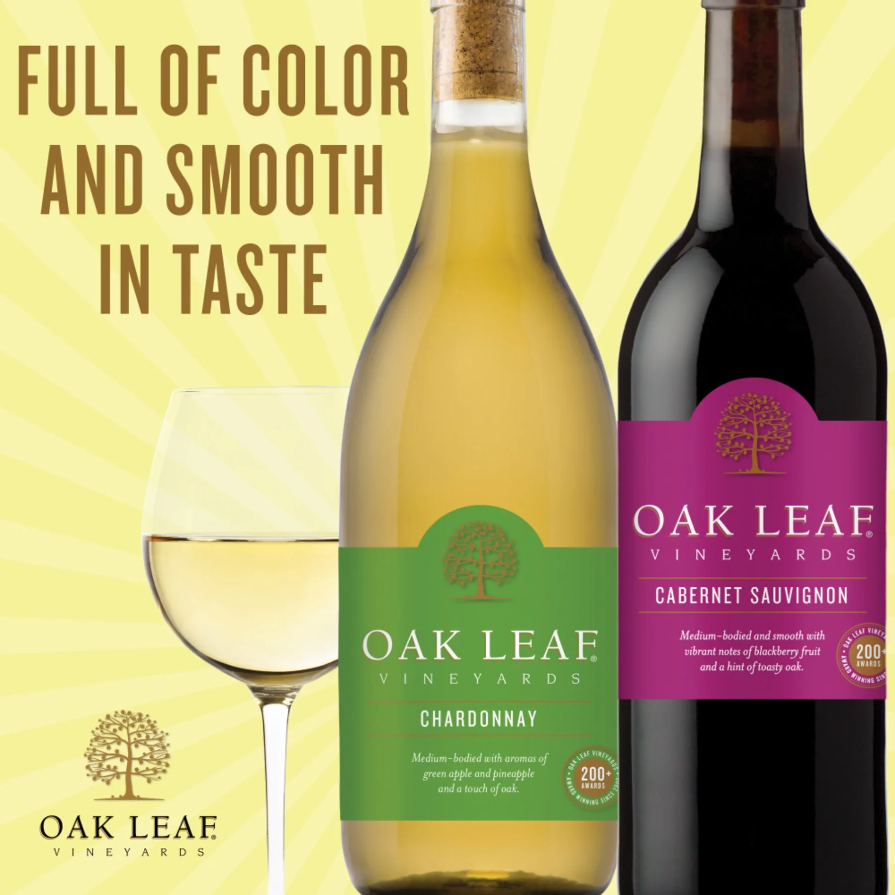 Oak Leaf Vineyards Chardonnay White Wine, 750 ml Bottle, 12.5% ABV - Image 4